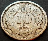 Moneda istorica 10 HELLER AUSTRO - UNGARIA, anul 1893 *cod 2581