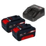 Einhell Starter Kit PXC - Set 2 acumulatori si incarcator Li-Ion 18 V 4 Ah incarcare rapida