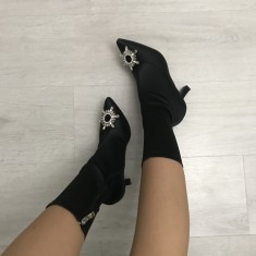 Botine dama negre cu toc marime 39+CADOU foto