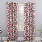 Draperie blackout model floral cu inele auriu antic, Madison, 250x255 cm, densitate 700 g/mp, Garden Flowers, 1 buc