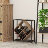 Răcitor Vin vidaXL Artisan Stejar, 51x18x52.5cm, Lemn Prelucrat, Maro, 8 Sticle
