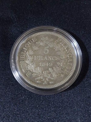 Franța 1849 A &amp;ndash; 5 franci &amp;ndash; monedă de argint #2 foto
