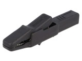 Bornă crocodil 25A neagră 9.5mm