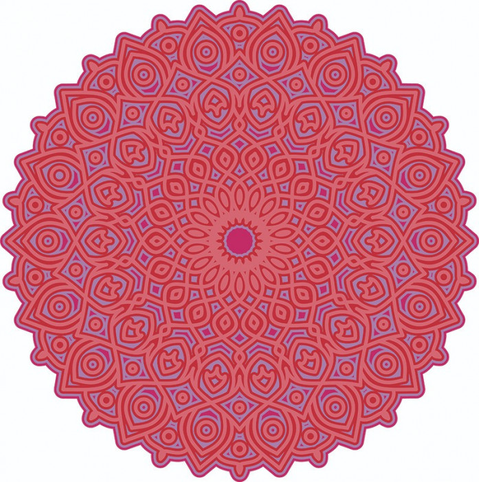 Sticker decorativ, Mandala, Rosu, 60 cm, 7167ST