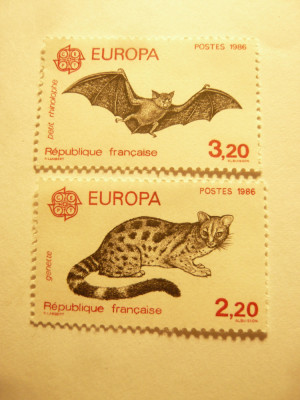 Serie Franta 1986 - Europa CEPT - Protectia Naturii , 2 valori foto