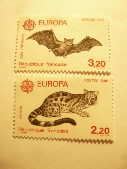 Serie Franta 1986 - Europa CEPT - Protectia Naturii , 2 valori