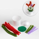 Set Creativ Ghiveci cu Floare din Spumă și S&acirc;rmă Plusată, CMCLASS