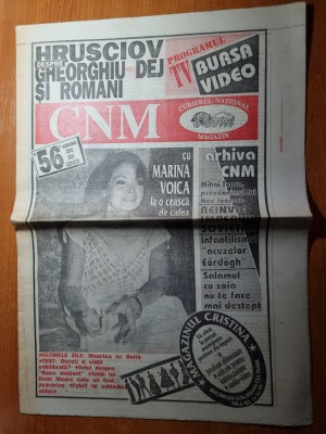 ziarul CNM 7 septembrie 1992-marina voica,sharon stone basic instict foto