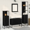 VidaXL Set de mobilier pentru baie 4 pcs Negru 33 x 33 x 185.5 cm 3334404