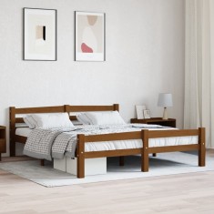 vidaXL Cadru de pat, maro miere, 160x200 cm, lemn masiv de pin 322079