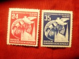 Serie DDR 1952 Congres Pace , 2 valori, Nestampilat