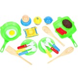 Set de gatit MalPlay cu ustensile si alimente 19 piese