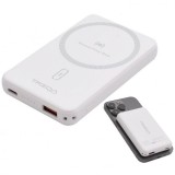 Baterie Externa Slim 5000mAh Magnetic Wireless 15W USB TR966 Alb 8C031 XXM