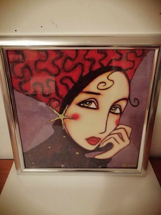 Madmoiselle Linda Blue Art print Franta reproducere Corinne Reignier