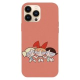 Husa compatibila cu Apple iPhone 15 Pro Max model Powerpuff Girls sleepover, Silicon, TPU, Viceversa, Transparent, Carcasa
