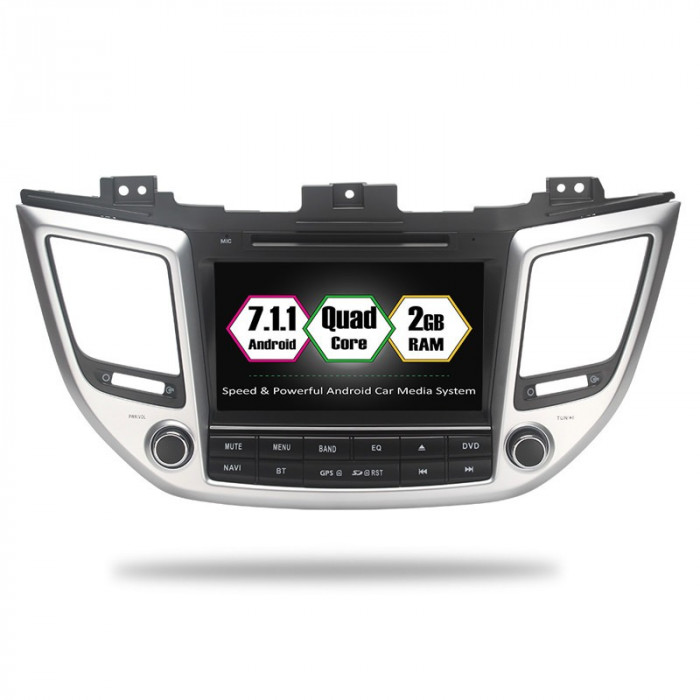Navigatie GPS Auto Audio Video cu DVD si Touchscreen 8 &quot; Inch, Android 7.1, Wi-Fi, 2GB DDR3 Hyundai IX35 2014-2018 + Cadou Soft si Harti GPS 16Gb Mem