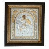 Icoana argint Sf.Dumitru rama 29x31