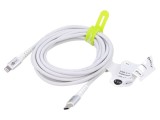 Cablu USB 2.0 Goobay Apple Lightning și USB C 3m alb silicon