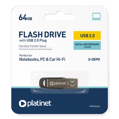 FLASH DRIVE USB S-DEPO 64GB PLATINET foto