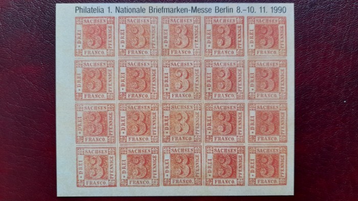 1990Philatelia Berlin -3Pf rosu coala de 20-4000 ex.-MNH
