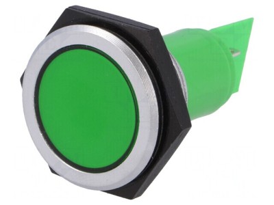Lampă de control LED verde 24-28VDC IP67 &amp;Oslash;30,2mm foto