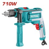 Masina de gaurit cu percutie TOTAL 710W, mandrina 13 mm