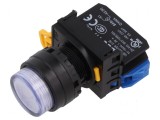 Comutator acţionat prin apăsare 22mm alb - 1 NO - Comutator de acţionare prin apăsare 22mm alb