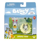 Set de joaca cu 2 figurine, Bluey, Spring Time, Bluey si Muffin