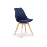 Scaun de living si bucatarie din lemn masiv, HM K303, tapiterie stofa, 83x48x47 cm, 120 Kg, Albastru