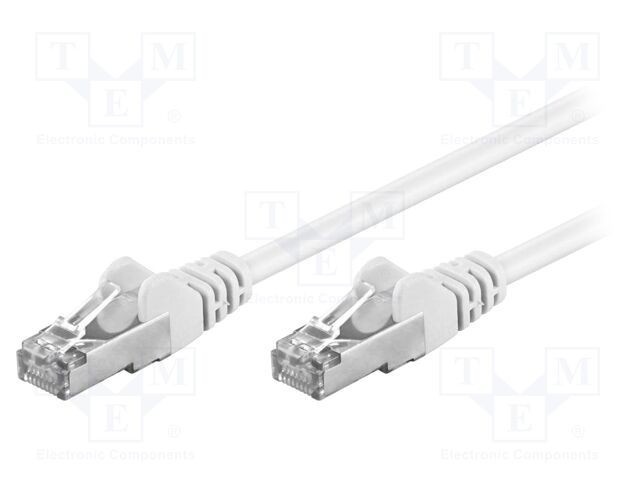 Patch cord F/UTP 5e Goobay 2m 26AWG PVC alb aurit