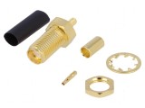 Conector SMA soclu mamă drept 50&Omega; pentru cablu PTFE max. 3,2mm