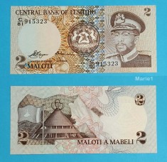 Lesotho 2 Maloti 1981 &amp;#039;Basotho Hat&amp;#039; UNC serie: C/81 915323 p4 foto