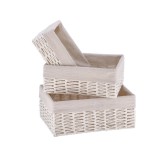Cumpara ieftin Set 3 cosuri depozitare alb bej 28 x 19 x 11 cm, 34 x 24 x 12 cm, 38 x 28 x 15 cm