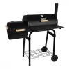 Gratar Gradina Carbune cu Afumatoare si Capac Isotrade, 54x32 cm, Roti, Termometru, Negru