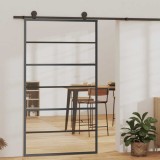 vidaXL Ușă glisantă, negru, 102x205 cm, sticlă ESG și aluminiu