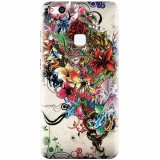 Husa silicon pentru Huawei P10 Lite, Abstract Flowers Tattoo Illustration