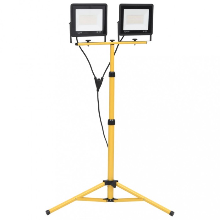 vidaXL Proiector cu LED și trepied, 2x100 W, alb rece