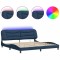 Cadru de pat cu LED fara saltea Hvar Albastru 200x200 cm Material