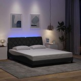 VidaXL Cadru de pat cu LED fără saltea Gri &icirc;nchis 160x200 cm Material