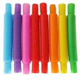 Set 8 Tuburi extensibile, jucarie senzoriala antistres pentru copii, Oem
