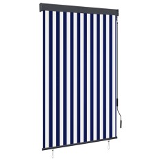 vidaXL Jaluzea tip rulou de exterior, albastru și alb, 120 x 250 cm