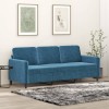 VidaXL Canapea cu 3 locuri, albastru, 180 cm, catifea 359461