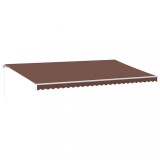 Cumpara ieftin Copertina retractabila manual cu LED, maro, 600x350 cm