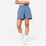 Pantalon scurt larg Fitness Albastru-Alb Damă, Domyos