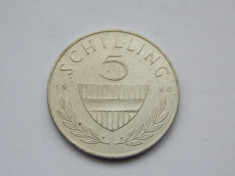 5 SCHILLING 1960 AUSTRIA--argint foto