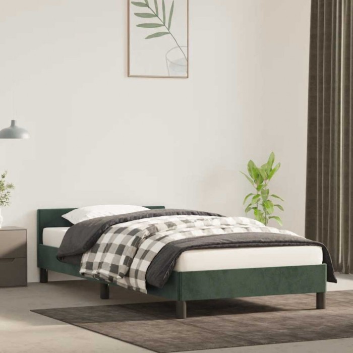 vidaXL Cadru de pat fără saltea, verde &icirc;nchis, 80x200 cm, catifea 347540