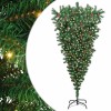 Brad de Crăciun artificial pre-luminat cu design cu rădăcină &icirc;n sus și set de mingi