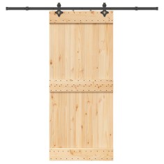 vidaXL Ușă glisantă cu set feronerie, 90x210 cm, lemn masiv de pin foto