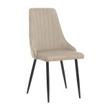 Cumpara ieftin Scaun Azori catifea bej gri cu picioare metalice negre 49x55x85 cm