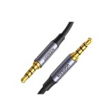 CABLU audio Ugreen, &quot;AV183&quot; stereo 4-pini (3.5 mm jack T/T), conectori auriti, 1m, braided, negru &quot;10648&quot; (timbru verde 0.18 lei) - 6957303816484